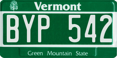 VT license plate BYP542