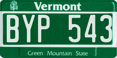 VT license plate BYP543