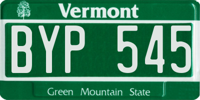 VT license plate BYP545