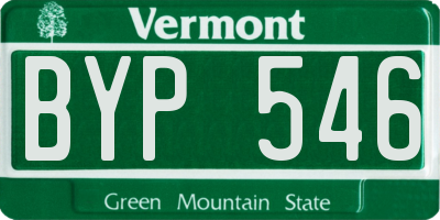 VT license plate BYP546
