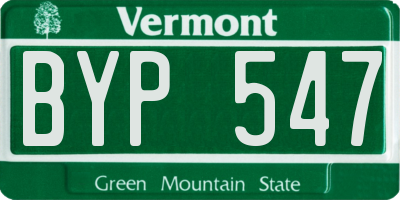VT license plate BYP547