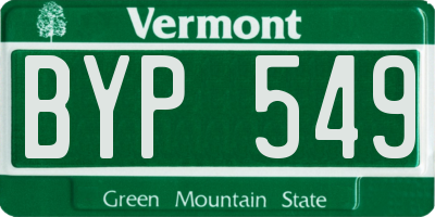 VT license plate BYP549