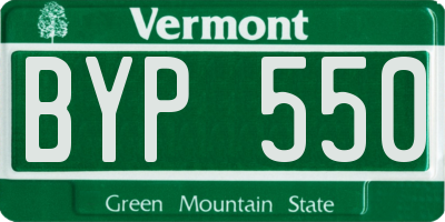 VT license plate BYP550