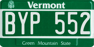VT license plate BYP552