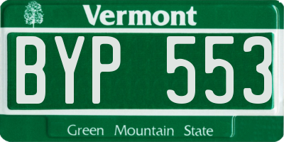 VT license plate BYP553