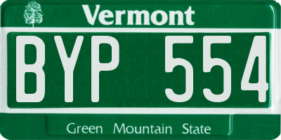 VT license plate BYP554