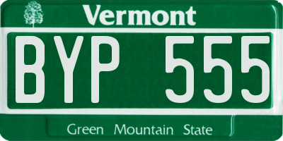 VT license plate BYP555