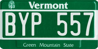 VT license plate BYP557