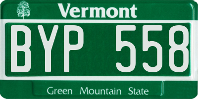 VT license plate BYP558
