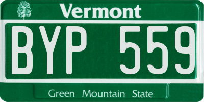 VT license plate BYP559