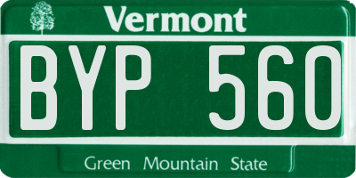 VT license plate BYP560
