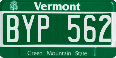 VT license plate BYP562