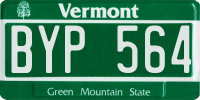 VT license plate BYP564