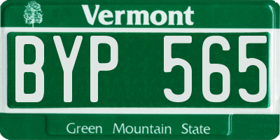 VT license plate BYP565