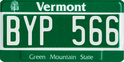 VT license plate BYP566
