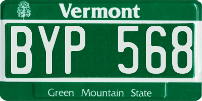 VT license plate BYP568