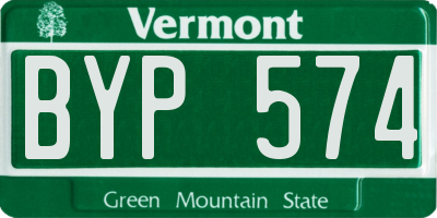 VT license plate BYP574