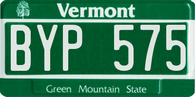 VT license plate BYP575