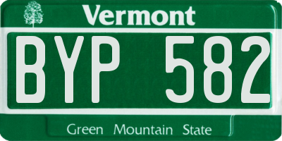 VT license plate BYP582