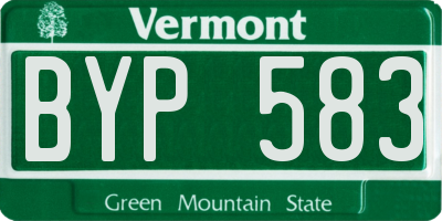 VT license plate BYP583