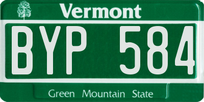 VT license plate BYP584