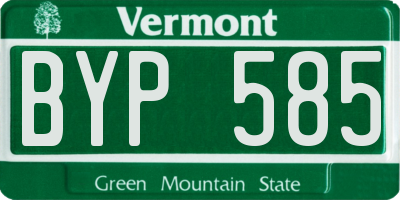 VT license plate BYP585