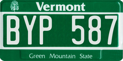 VT license plate BYP587