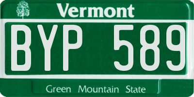 VT license plate BYP589