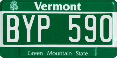 VT license plate BYP590