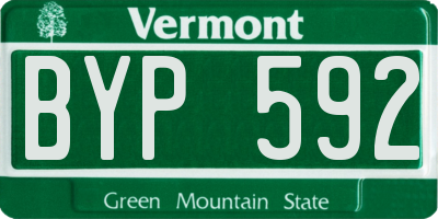 VT license plate BYP592