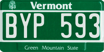VT license plate BYP593
