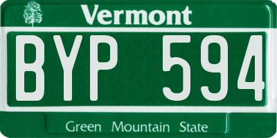 VT license plate BYP594