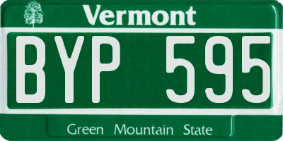 VT license plate BYP595