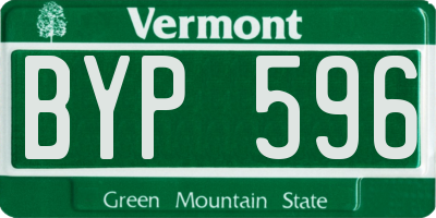 VT license plate BYP596