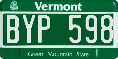 VT license plate BYP598