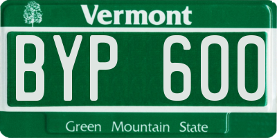 VT license plate BYP600