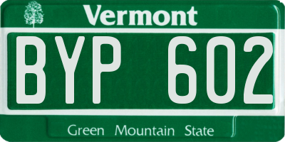 VT license plate BYP602