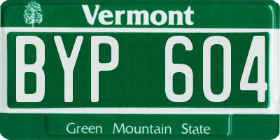 VT license plate BYP604