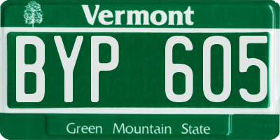 VT license plate BYP605