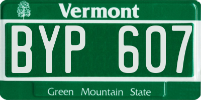 VT license plate BYP607