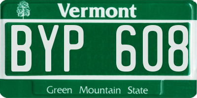 VT license plate BYP608