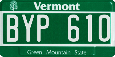 VT license plate BYP610