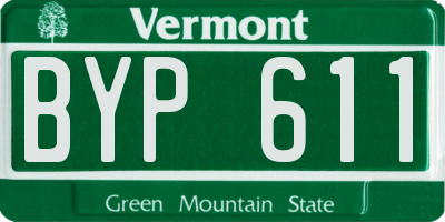 VT license plate BYP611