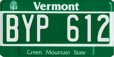 VT license plate BYP612