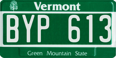 VT license plate BYP613