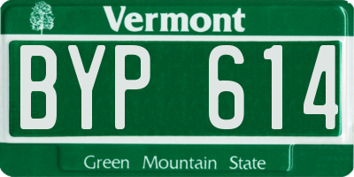 VT license plate BYP614