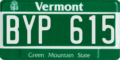VT license plate BYP615