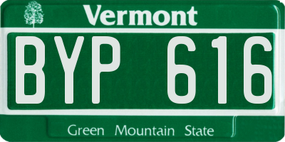 VT license plate BYP616