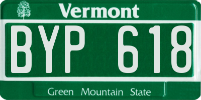 VT license plate BYP618