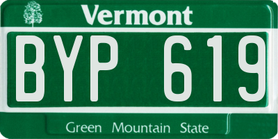 VT license plate BYP619